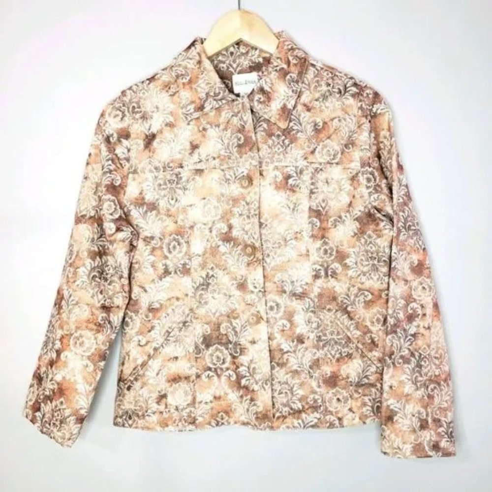 Bellessa Small Beige Print Cotton Blend Spring Jacket